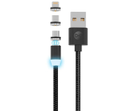 FOREVER USB - micro-USB/Lightning/USB-C ładujący 1M CORE 2,5A czarny w oplocie - 1380872 - zdjęcie 1